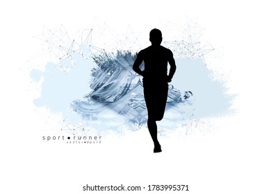 Running marathon, people run - vector illustration