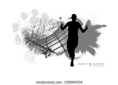 Running marathon, people run - vector illustration