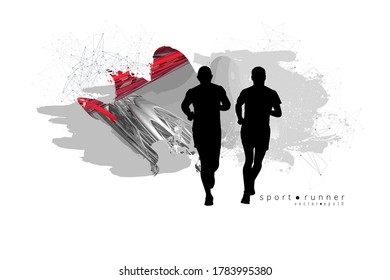 Running marathon, people run - vector illustration