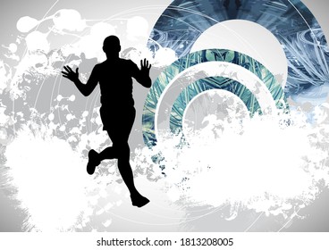 Marathon läuft, Menschen laufen - Vektorgrafik
