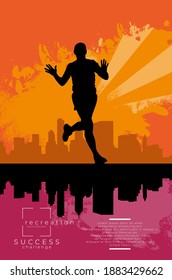 Running marathon, people run - vector illustration