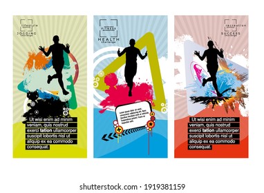 Running marathon, people run - vector illustration
