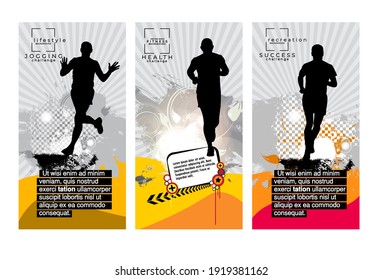 Running marathon, people run - vector illustration