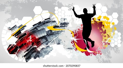 Running marathon, people run - vector illustration