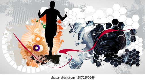 Running marathon, people run - vector illustration