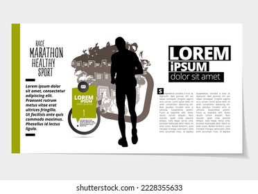 Running marathon, people run - vector illustration
