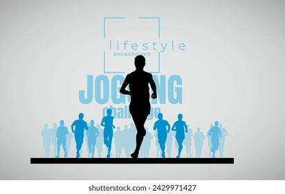 Running marathon, people run - vector illustration
