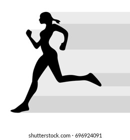 Running marathon, people run. Vector illustration