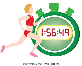 I am running in a marathon and I am using a stopwatch to measure my time.