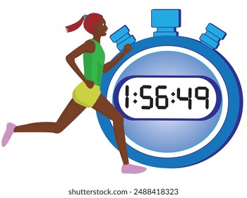 I am running in a marathon and I am using a stopwatch to measure my time.