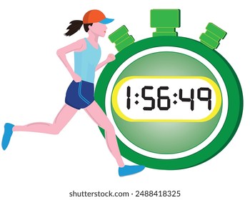 I am running in a marathon and I am using a stopwatch to measure my time.