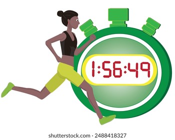 I am running in a marathon and I am using a stopwatch to measure my time.