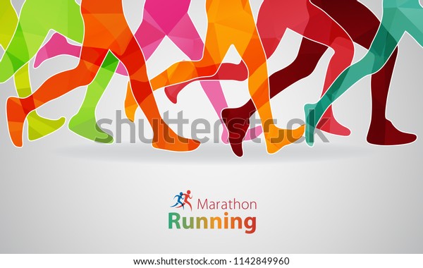 Running Marathon Vector Illustration Stock Vector (Royalty Free ...