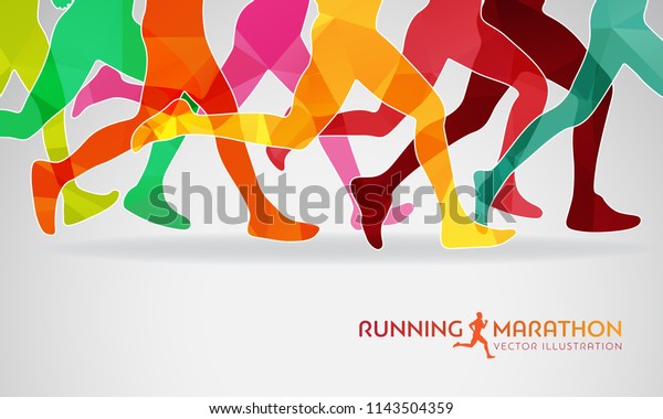 Running Marathon Vector Illustration Stock Vector (Royalty Free) 1143504359