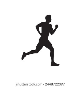 Running Men black icon run sport vector design.