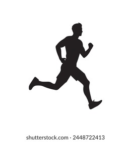 Running Men black icon run sport vector design.