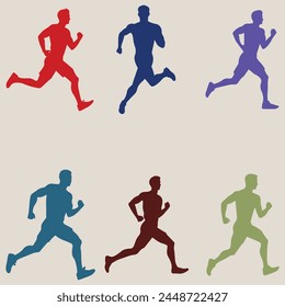 Running Men black icon run sport vector design.