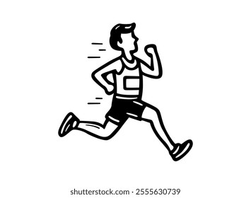 Running men black icon. Run vector symbol. Marathon runner vector icon for web graphic design. Vector illustration. Sport icon