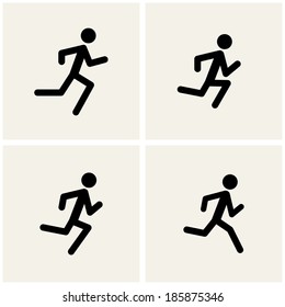 running men icons. vector. eps8