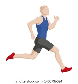 Running men. Running Marathons. Finish. Stock Vector illustration.