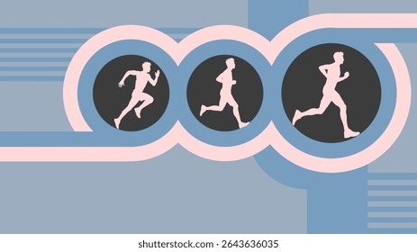 Running Men – Minimalist Vector Illustration