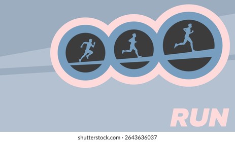 Running Men – Minimalist Vector Illustration