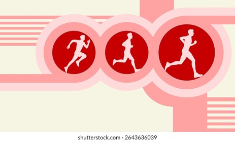 Running Men – Minimalist Vector Illustration