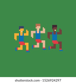 Running Men Sport Pixel Art Icon Stock Vector (royalty Free) 1526924297 