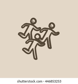 Running men vector sketch icon isolated on background. Hand drawn Running men icon. Running men sketch icon for infographic, website or app.