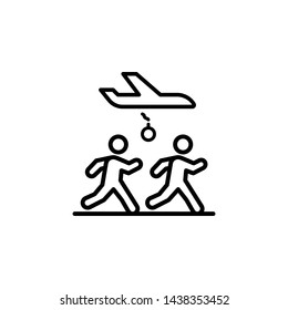 running migration outline icon. element of migration illustration icon. signs, symbols can be used for web, logo, mobile app, UI, UX