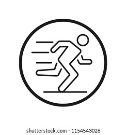 Running Motion Icon. Simple design, stroke outline style. Line vector. Isolate on white background.