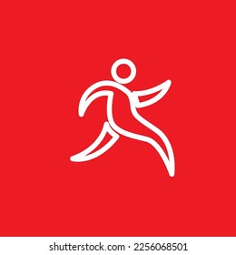 Running motion line icon, graphics resource template, vector illustration.