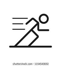 Running with motion Line Icon. Simple design, stroke outline style. Line vector. Isolate on white background.