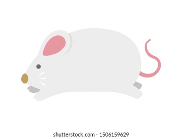 Running mouse illustration for New year greeting card ( 2020 )