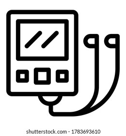 Running music player icon. Outline running music player vector icon for web design isolated on white background