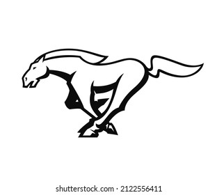 Running Mustang Logo Sports Emblem Stock Vector (Royalty Free) 2122556411