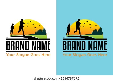 Laufende Natur, Vektorgrafik, Logo-Design