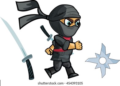 Running Ninja Game Sprite.vector illustration