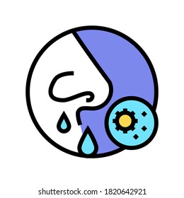 running nose color icon vector. running nose sign. isolated symbol illustration