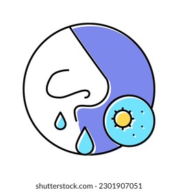 vector de icono de color de la nariz en ejecución. signo de la nariz. ilustración de símbolo aislado