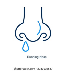 Running Nose Or Nose Icon Concept