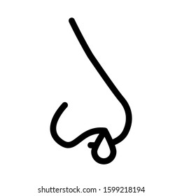 Running Nose Icon Vector. Outline Running Nose Sign. Isolated Contour Symbol Illustration