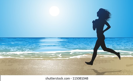 Running on a beach