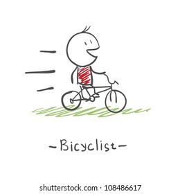 running on bicycle