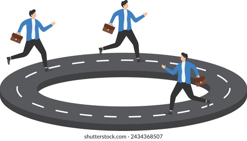 Running on a looping dead end road . BUsiness dead end vector illustration

 svg