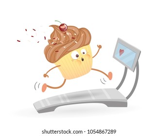 Running on the treadmill cupcake