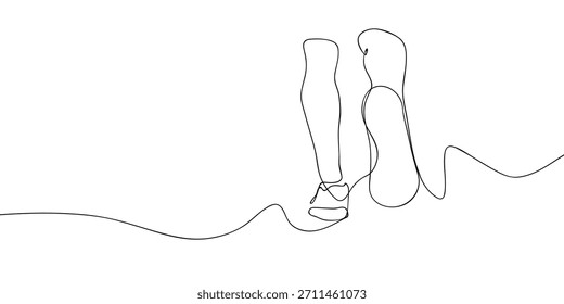 Running in one continuous line simple linear style. Doodle vector illustration.