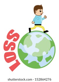 Running Out of Loss - Business Cartoon