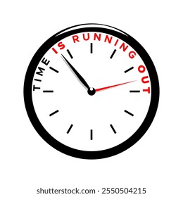 Corriendo fuera del Vector del icono del reloj del tiempo aislado en blanco 