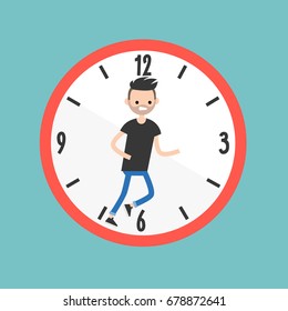 Running out of time conceptual illustration. Deadline. Flat editable vector illustration, clip art